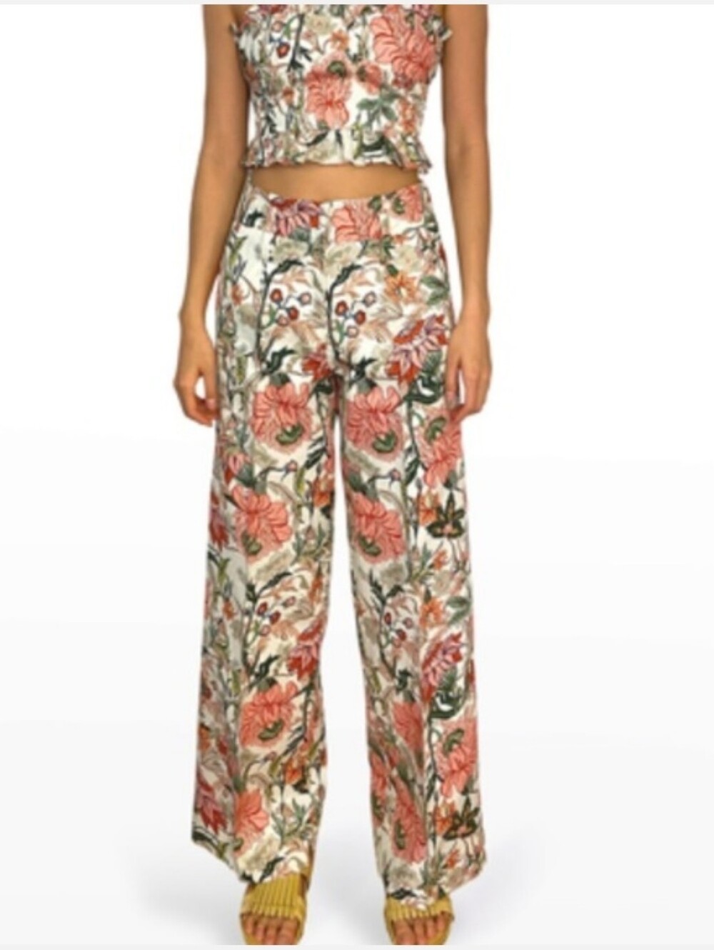 Lug Von Siga Monica Linen Floral Tank Top Size 38/US 6 & Pants Size 36/US 4 Set